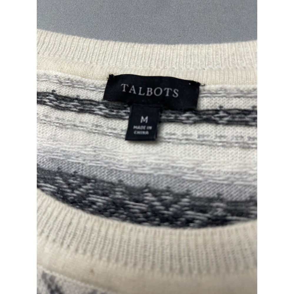 Talbots Womens Sweater Medium Fair Isle‎ Nordic Ski Cabincore Winter Wool Blend - Picture 4 of 11